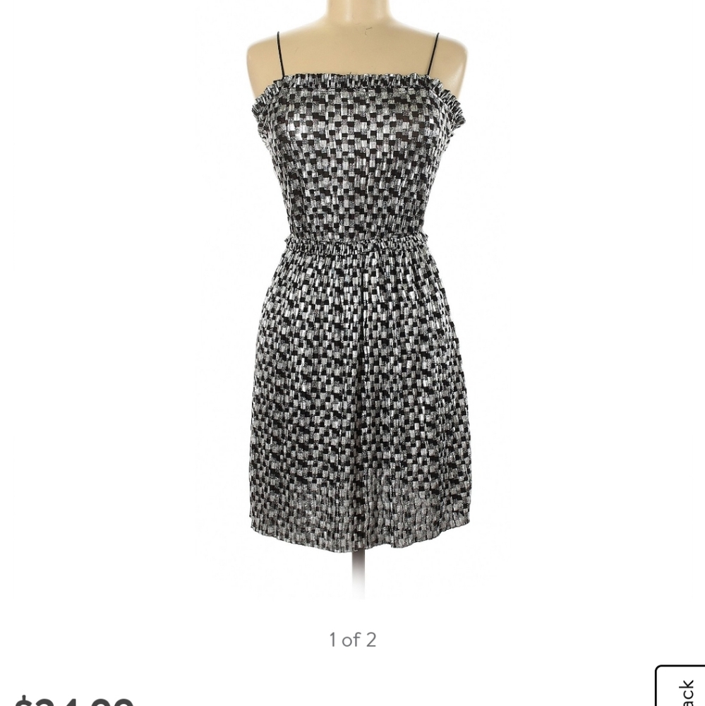 Black and silver Zara cocktail dress
